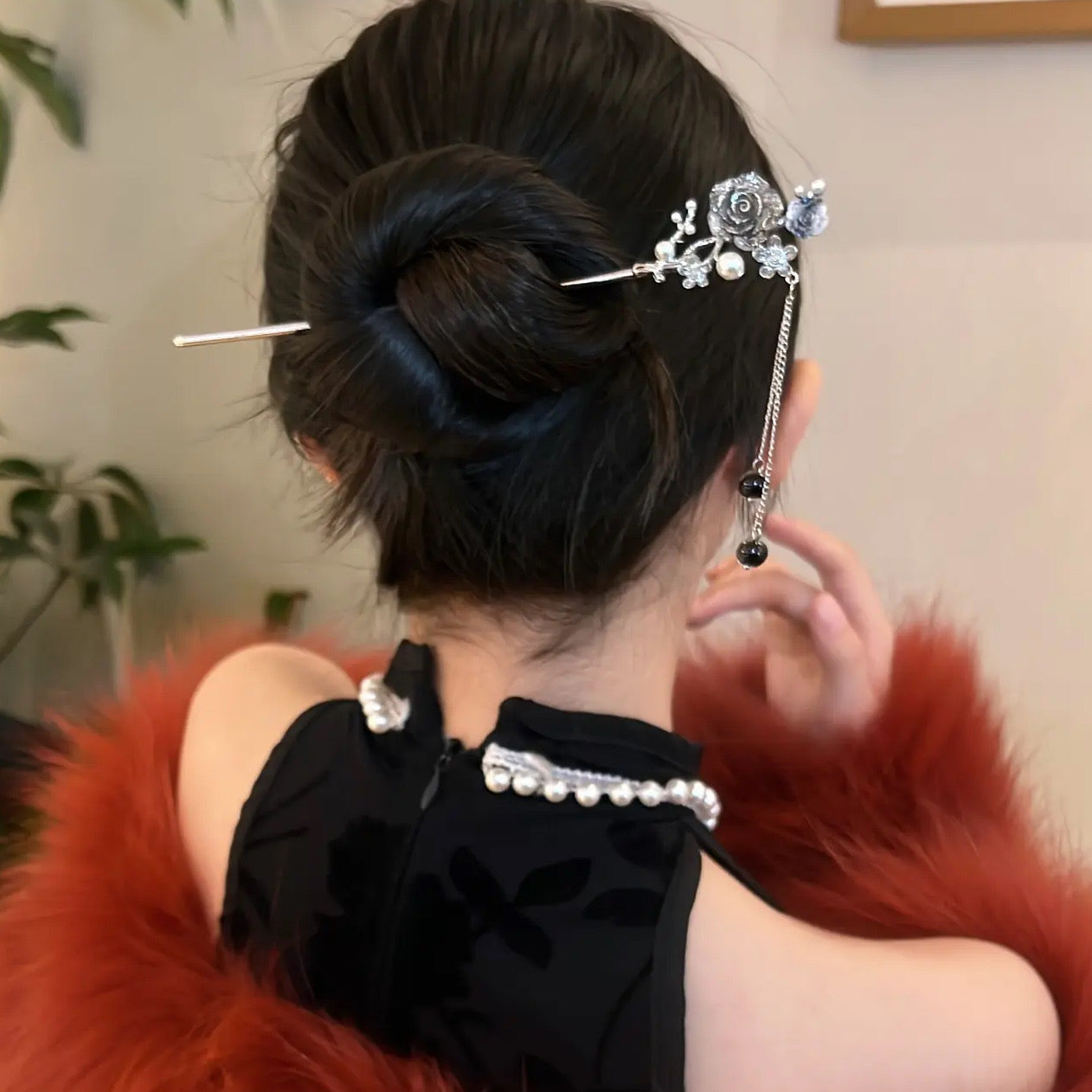 New Chinese style ink flower hairpin